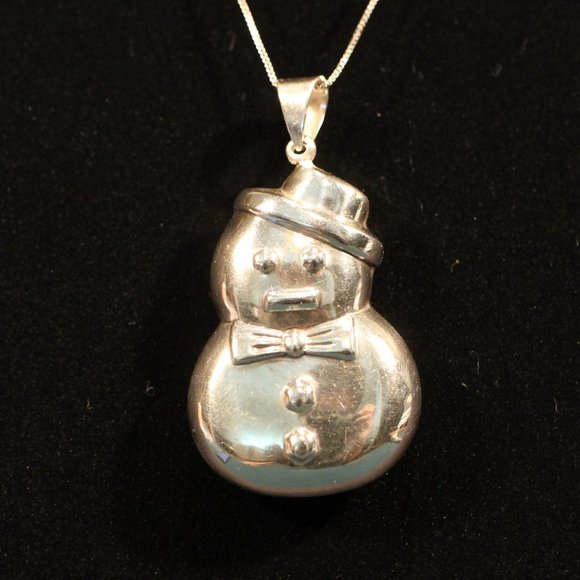 Sterling Silver Snowman Necklace (SN0002) - Picture 2 of 9